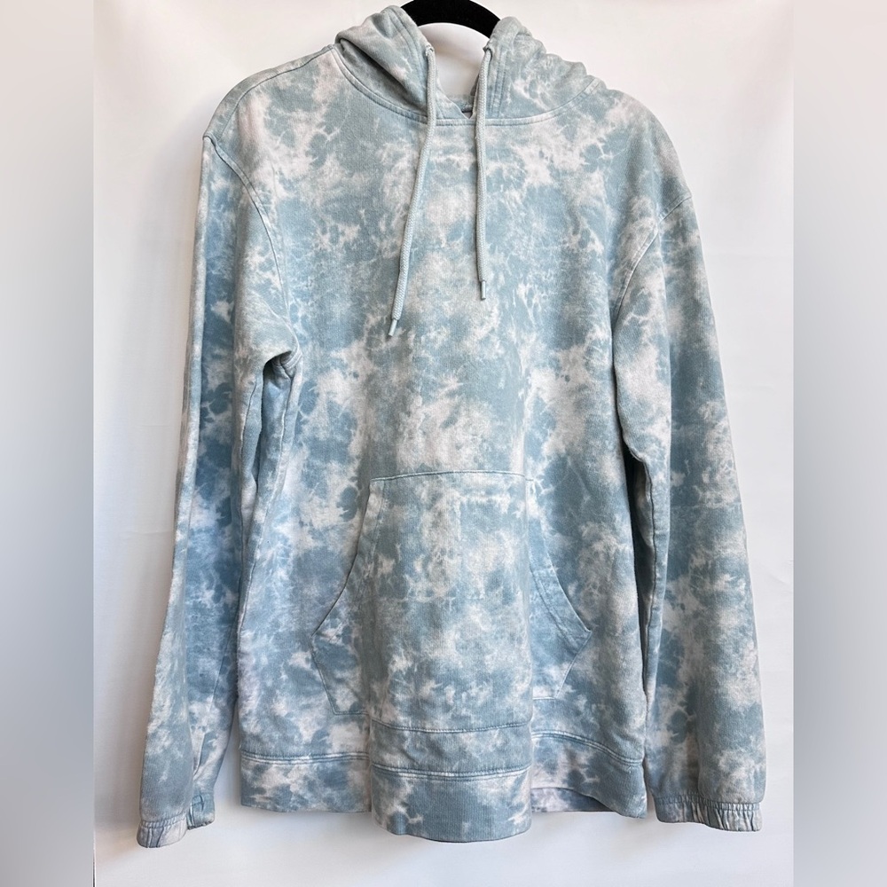 Original Use Light Blue & White Tie-Dye Hoodie 100% Cotton Size Small